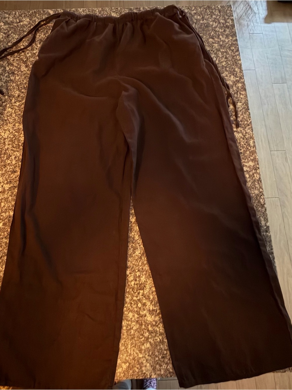 Women's Wide-Leg Drawstring Pants - Black